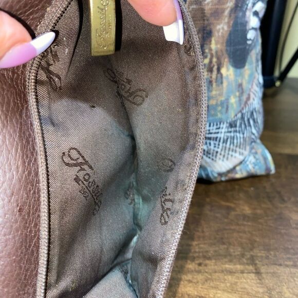 VINTAGE FOSSIL LEATHER WALLET LARGE WITH CHECK BOOK - Picture 6 of 7